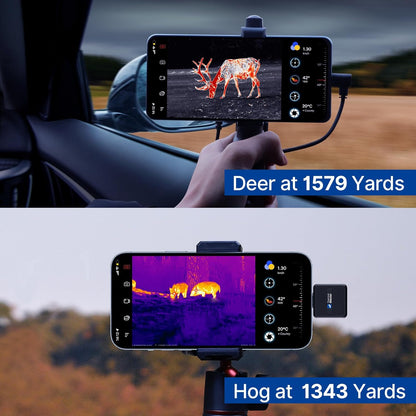 Warmtebeeldcamera voor Phones T2 Pro warmtebeeld-monoculair voor jacht 1579 yards 15 x zoom warmtebeeldverrekijker met tactische handgreep en Scope Mount (T2 Pro-Android)