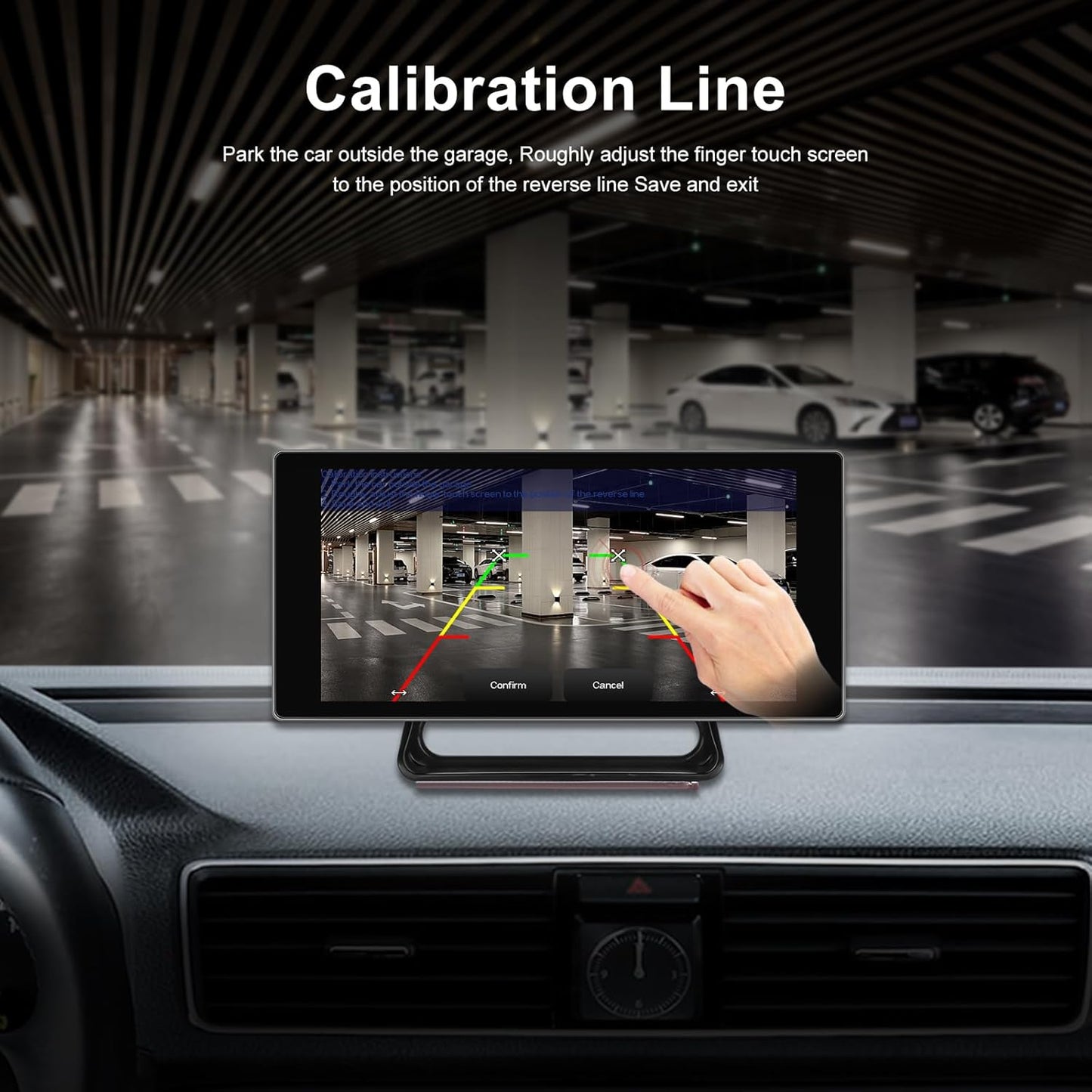 Apple CarPlay & Android Auto draagbare autoradio draadloze digitale media-ontvanger, navigatieapparaat voor auto met 4K Bluetooth-frontcamera/FM-zender/spraakbesturing/Google/GPS/AUX