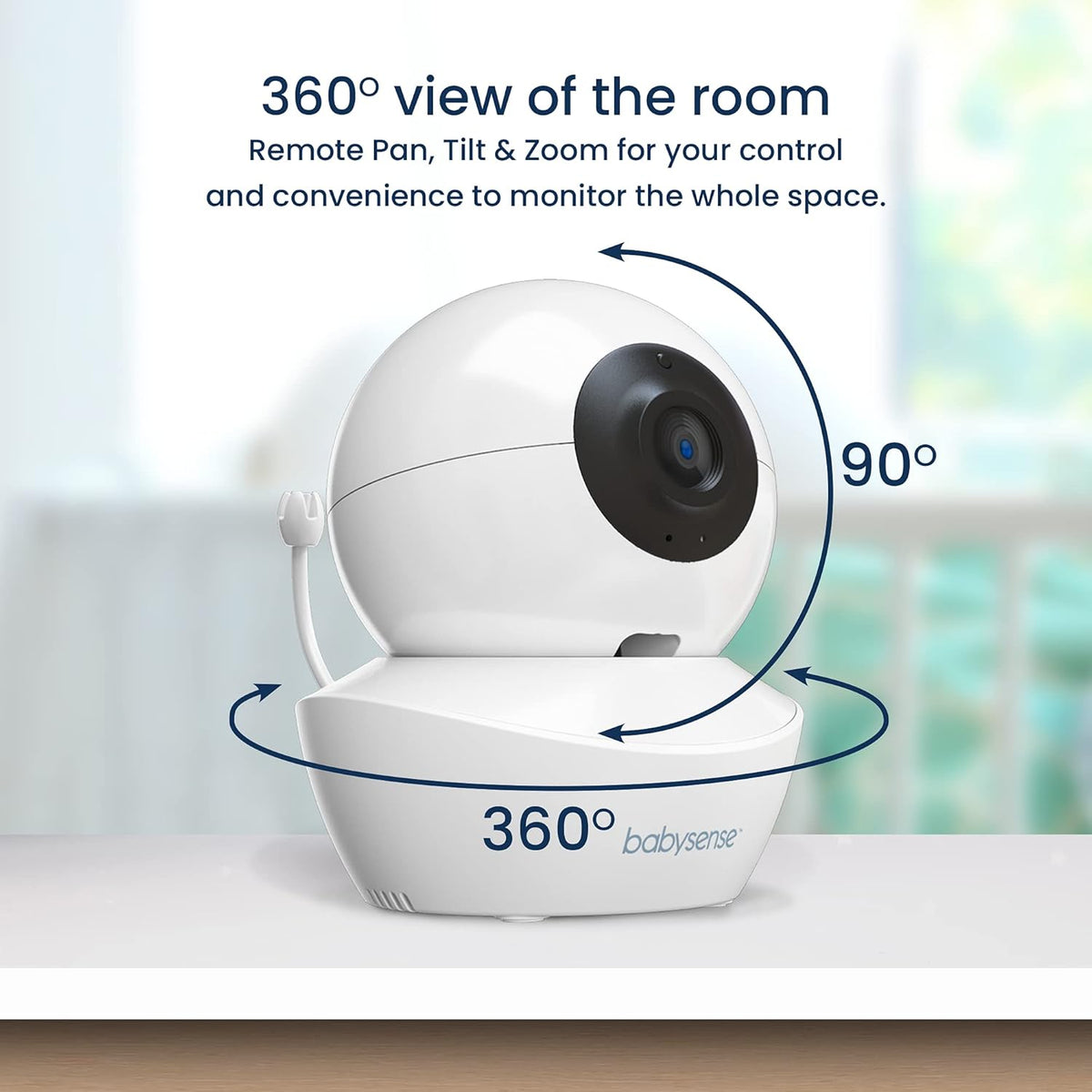 Babysense Video Babyfoon, 4,3" Split Screen Babyfoon met 2 camera's, Verstelbare nachtlamp, Tweerichtingsaudio, PTZ-functie, Groot bereik, Nachtzicht, Slaapliedjes
