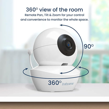 Babysense Video Babyfoon, 4,3" Split Screen Babyfoon met 2 camera's, Verstelbare nachtlamp, Tweerichtingsaudio, PTZ-functie, Groot bereik, Nachtzicht, Slaapliedjes