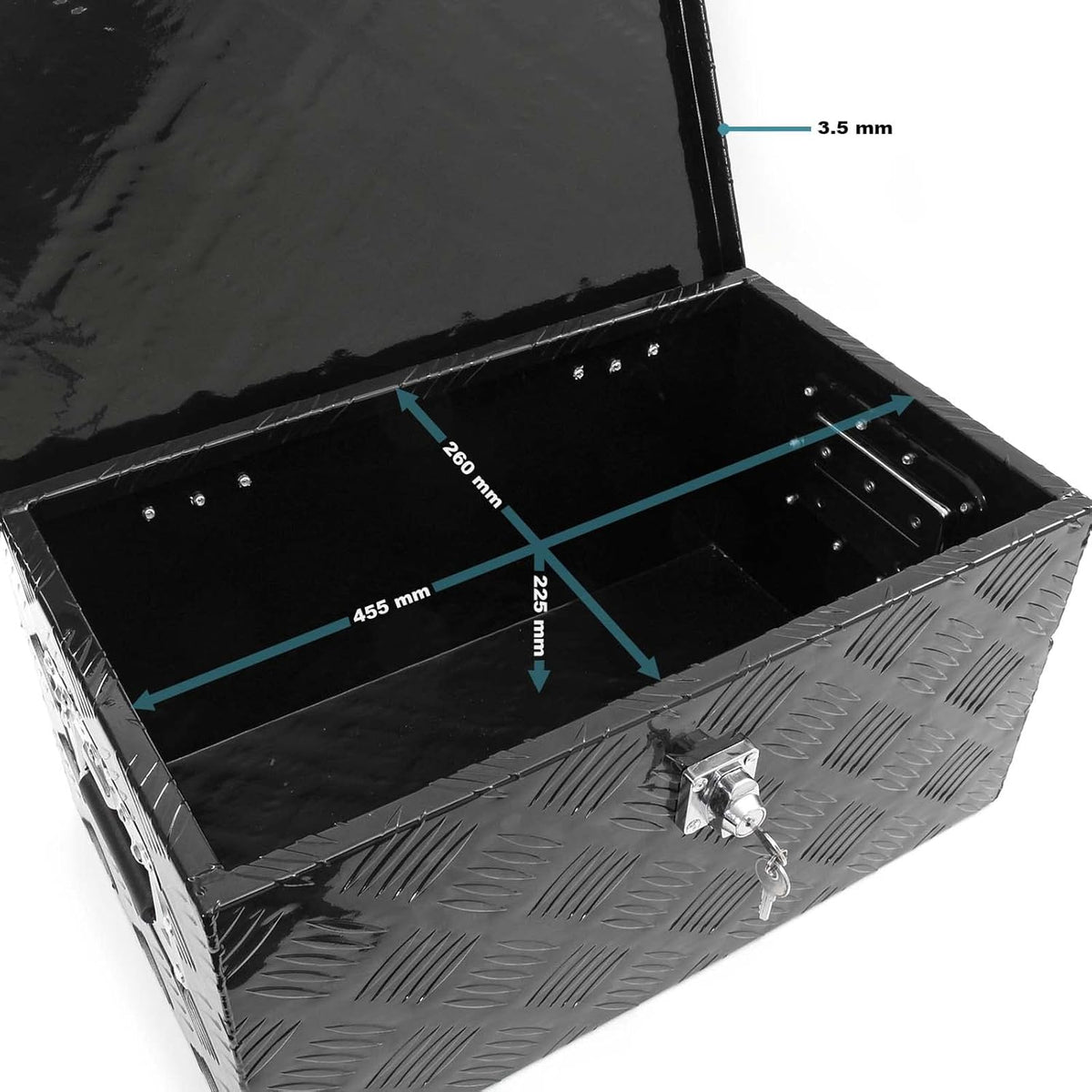 XPOtool aluminium gereedschapskist 50,8x30,5x24 cm zwart transportbox afsluitbaar toolbox
