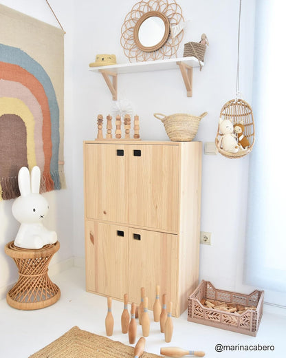 Astigarraga Kit Line Kast met 4 deuren en 4 planken, grenenhout, 105,4 x 70,8 x 33 cm