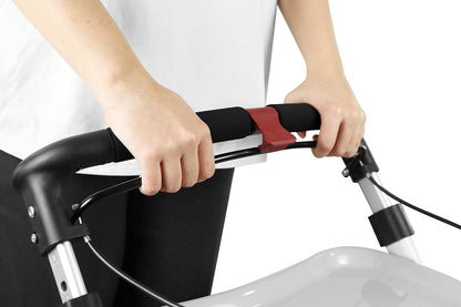 KMINA KMINA Pro Rollator, 4-wielig, opvouwbaar, licht, voor volwassenen, binnen en buiten, hoge mand, smal in hoogte, zwart