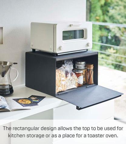 Yamazaki 4353 TOWER Bread Case, black, Steel, 40 x 34.5 x 24 cm
