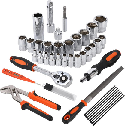 Garvee 236-delige gereedschapsset, Auto Reparatie Tool Combinatie Pakket, Socket Wrench Mixed Tool Set Hand Tool Kit met Plastic Toolbox Opbergkoffer, Complete Huishoudelijke Gereedschapskist met