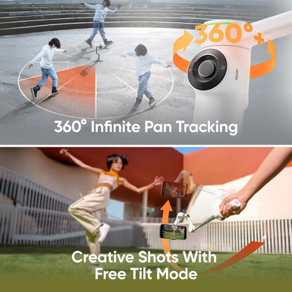 Insta360 Flow 2 Pro Gimbal Stabilizer voor iPhone, Android, AI Phone Gimbal, Ingebouwde Selfie Stick & Statief, Telefoonstabilisator voor video-opname, Youtube, Tiktok, Travel - Ultimate Creator