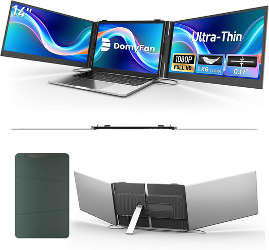 Draagbaar 14 Inch Scherm – Mobiel Monitor – Extensie Display – Laptop Extra Scherm – Ultralicht 1000g – Full HD 1080p – USB-C & HDMI Plug & Play