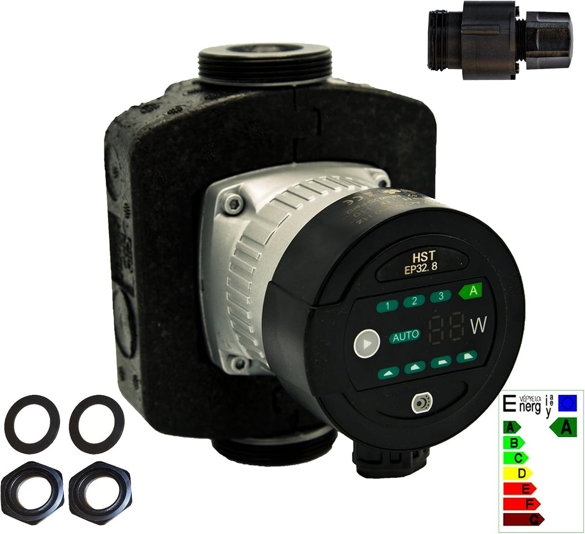 HST | Zeer efficiënte verwarmingspomp | Circulatiepomp | HST EP 32-80/180 mm | 8 meter opvoerhoogte u