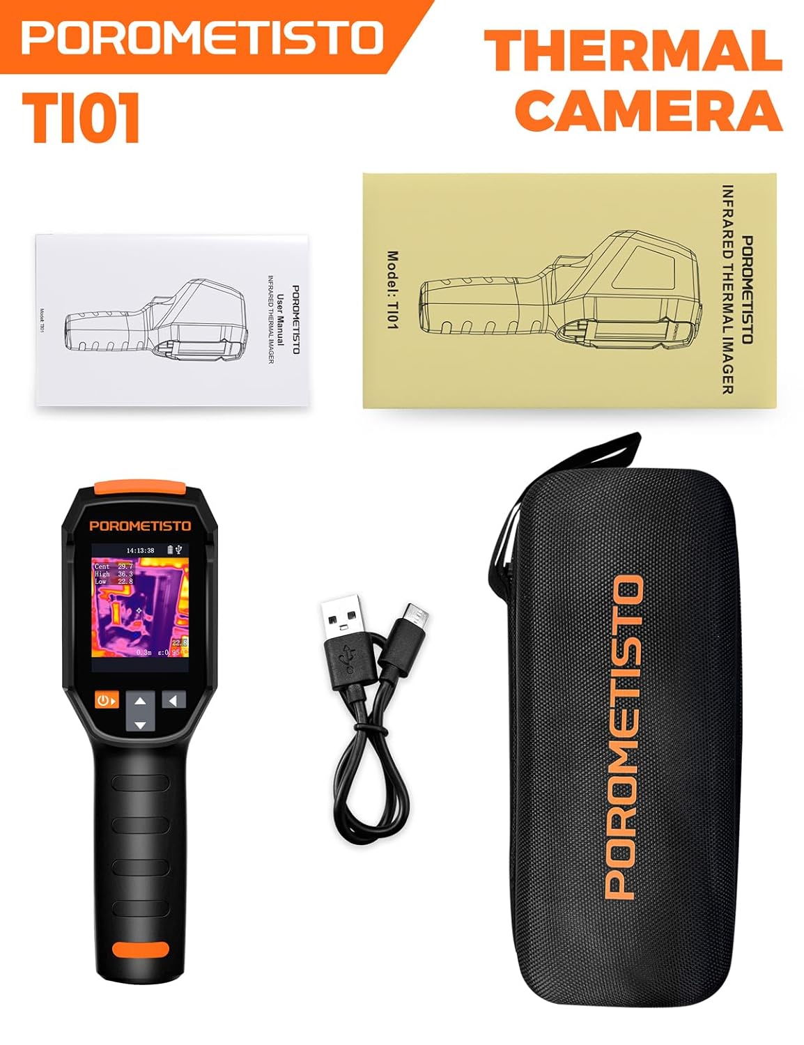 3 IN 1 Thermal Camera -20-550°C/-4~1022°F, 25 Hz Thermische Camera 15 kleurenpaletten, 240 x 240 resolutie Handheld Warmtebeeldcamera, Infrared Camera, Infrarood Camera