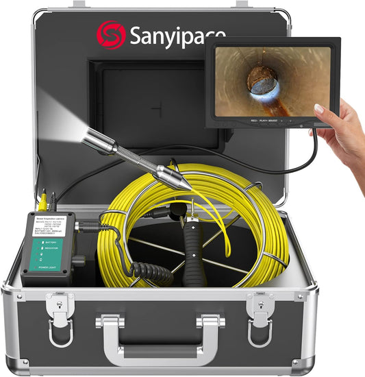 Buisinspectie Camera, 50 m DVR Rioolcamera Industriële Afvoer Pipeline Endoscoop Loodgieterswerk Systeem Video Endoscoop LCD-scherm 1000TVL CCD IP68 Waterdichte Live Opname