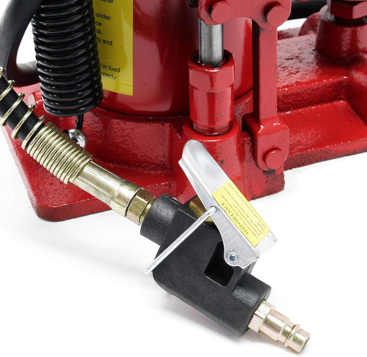 Hydraulische potkrik 20t pneumatische en handmatige bediening autokrik kruk met luchtaansluiting