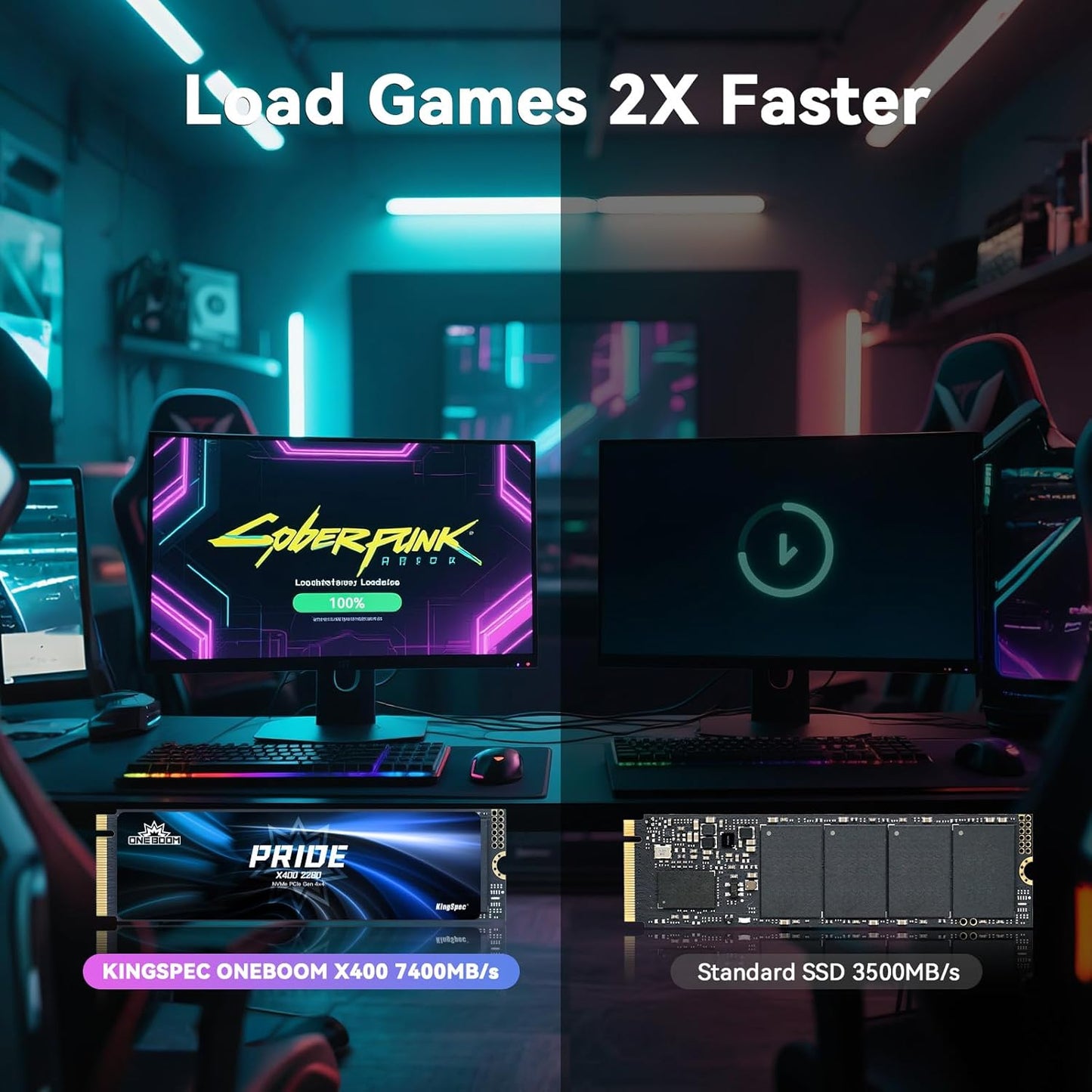 KingSpec OneBoom X400 Series 1TB M.2 NVMe Gen4 SSD 2280, 3D NAND TLC Internal SSD, Compatible with Gaming PC / PS5 / Laptop