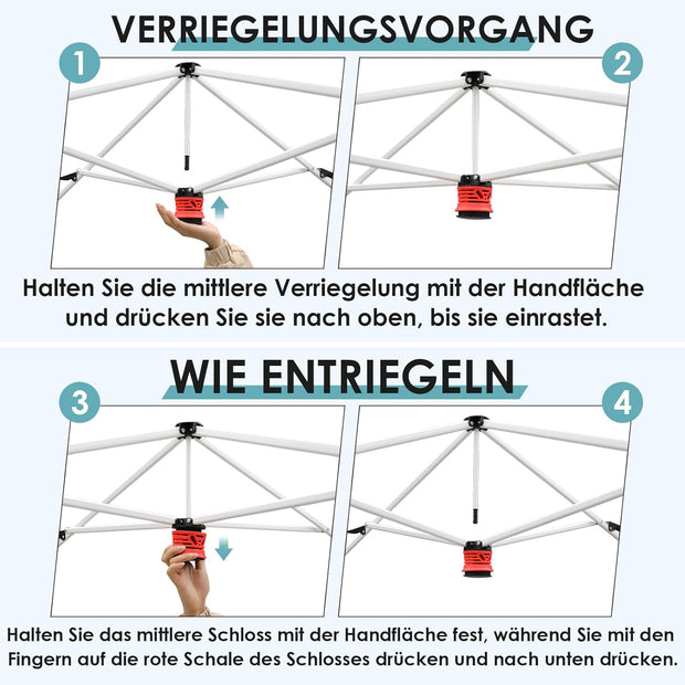 Paviljoen - Tuinpaviljoen - Partytent - Tuintent - Pop-up Kliksysteem - met 4 Muggennet Zijpanelen - Roldraagtas - Waterdicht - Stabiel - Dubbel Dak - UV-bescherming 50+ - 4 Zandzakken - voor Patio - Markt - Camping - 3.6 x 3.6 m - Grijs-Wit