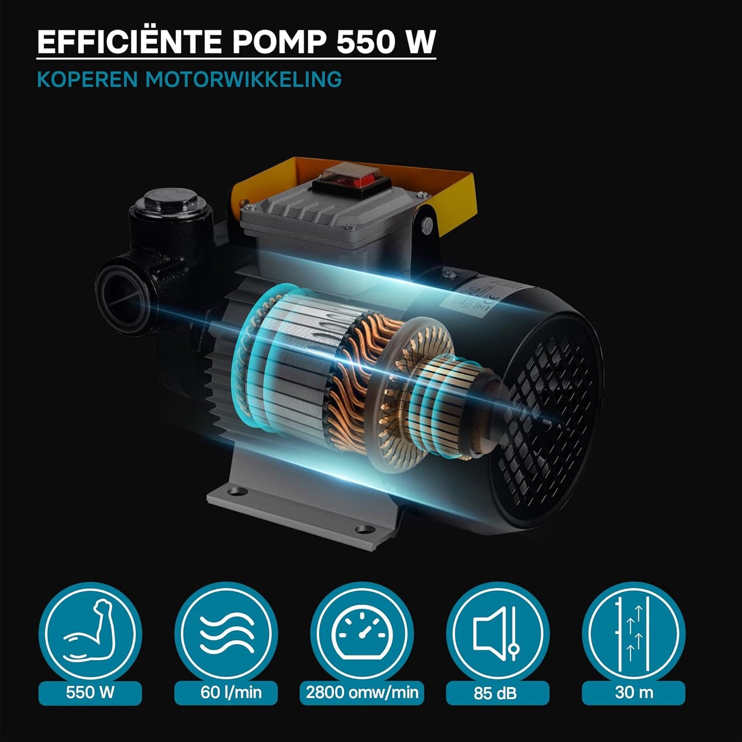 Diesel- En Stookoliepomp 230 V 550 W 60 L/Min – Dieselpomp – Overhevelingspomp – Brandstofpomp – Transferpomp – Zelfaanzuigend – Automatisch Tankpistool Met Teller