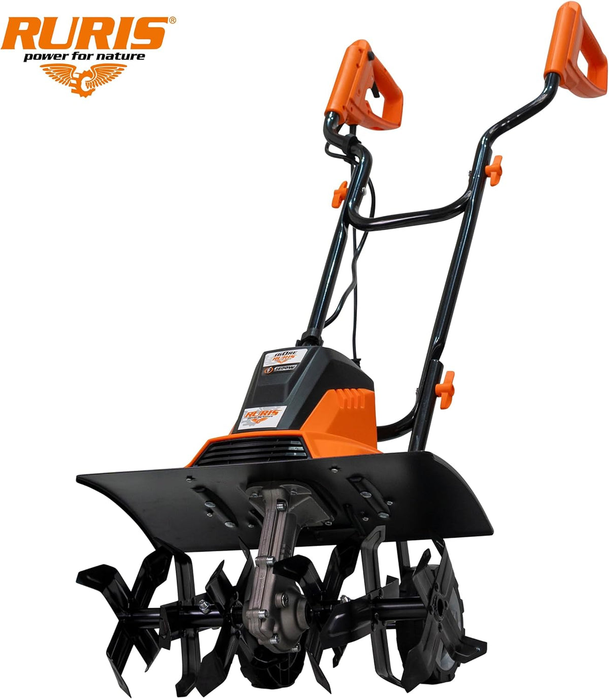 RURIS Elektrische motorhak 160RE - 1600W, breedte 450 mm, diepte 220 mm, 24 messen, elektronische rem, 2 wielen, licht en stil