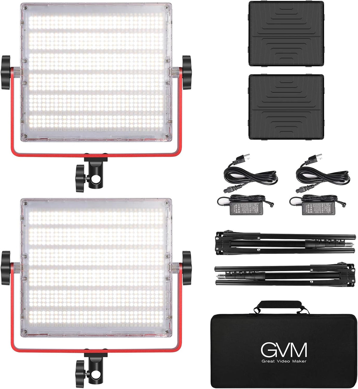 GVM LED videolicht RGB, 50W LED video verlichting met APP-bediening, 1200D fotografie verlichting voor videolicht voor studio video youtube fotografie studioset, 3200K-5600K, aluminiumlegering, CRI 97