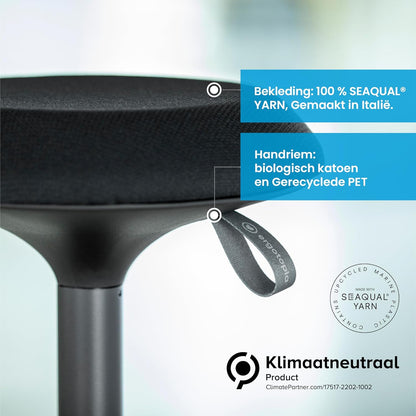 Ergotopia Dykó Ergonomische Bureaukruk - Ergonomische kruk met zwaaieffect - In hoogte verstelbaar Stabiliteitskruk 56-83 cm - 360° draaibare werkplekkruk met dynamische voet