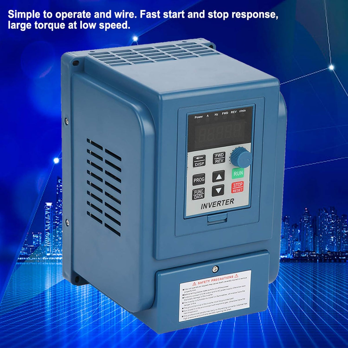 Frequentieregelaar, 3-fasen instelbare snelheidsregelaar Inverter VFD 380V 1.5kW voor motorsnelheidsregeling