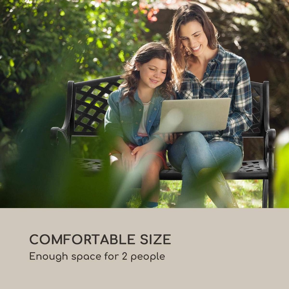 blumfeldt Pozzilli BL garden bench - material: cast aluminium, weatherproof, space for 2 people, separately available seat cushion - QUORE