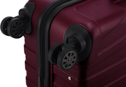 Suitline Kofferset 3 delig ABS harde schaal handbagage 55 cm middel 66 cm groot 76 cm uitbreidbaar met TSA slot 4 dubbele wielen telescopische handgreep, Bourgondië
