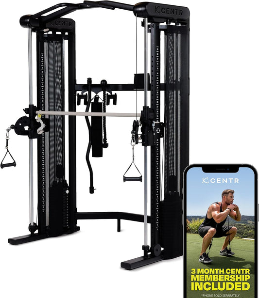 Centr Functional Trainer for Home Gymnastics - Multifunctional Cable Machine Home Gym System - Training Weight Machine for Strength Training - Compact Exercise and Fitness Equipment Set for the - QUORE
