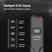 KLARUS FlatTac X1 Uitra Slim Tactical Zaklamp, 4200 Lumen, Krachtige en Compacte Zaklamp met Dubbele schakelaar, OLED-scherm, IPX6 waterdicht Perfect voor Buiten, Dienst, Noodgevallen