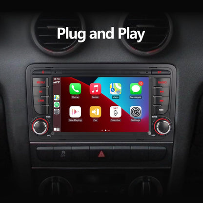 Auto Stereo voor Audi A3 S3 RS3 2003-2012 7 inch Touch Screen Car Radio Compatibel systeem met draadloze Carplay Android Auto, ontvanger AM/FM/Bluetooth/USB