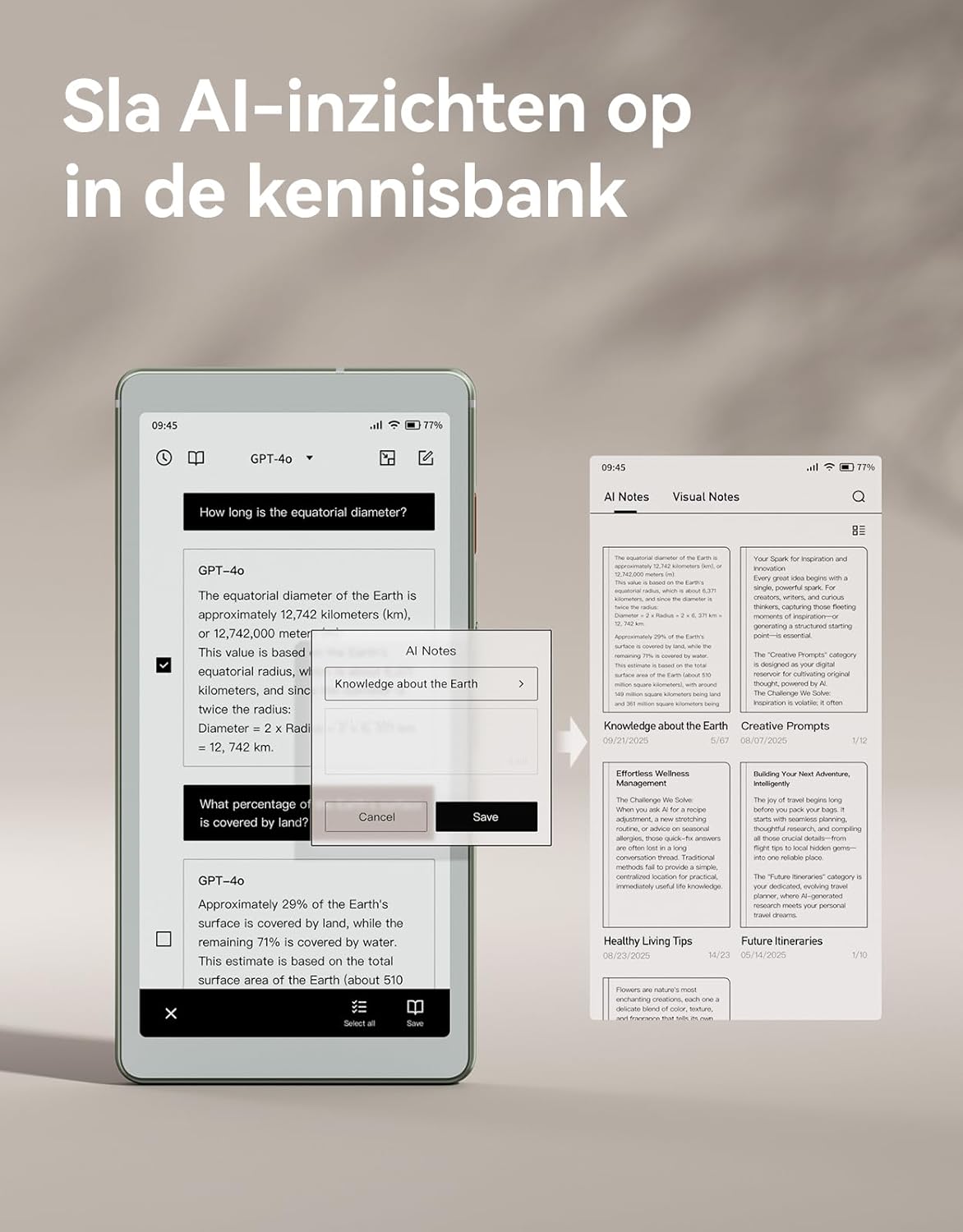 VIWOODS 6,13’’ AiPaper Reader met 4G-connectiviteit, Ultradunne & Lichte E Ink eReader, AI-geïntegreerd, 300PPI, Instelbaar Frontlicht, 128GB Opslag