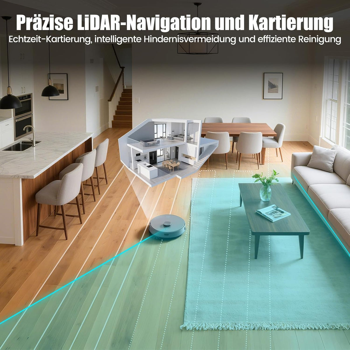 Robotstofzuiger – Robotstofzuiger met Afzuigstation – Automatische Stofzuiger – Dweilrobot – Smart Cleaning Robot – 5500 Pa Zuigkracht – LiDAR Navigatie met 240 Min Looptijd