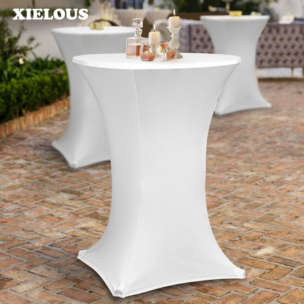 Statafel - 80 cm inklapbare ronde houten statafel met afdekking, weerbestendig voor tuinen, bistro's, bruiloften en outdoor - gelegenheden (wit)