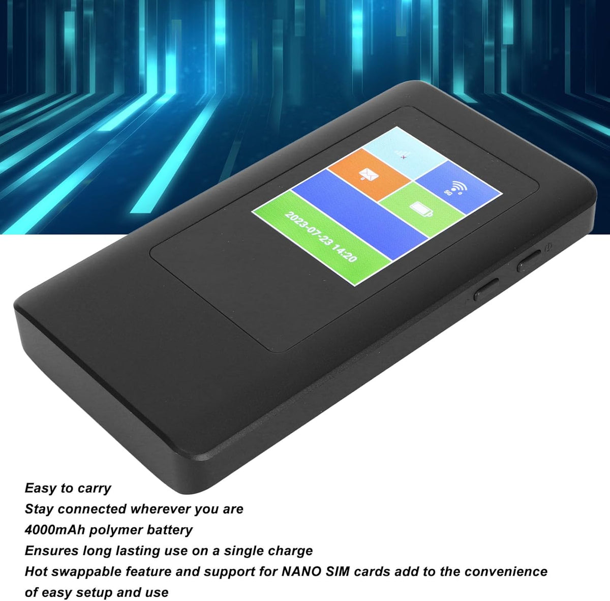 5G Mobiele Hotspot, 5G Mobiele Wifi router met Simkaartsleuf, Ontgrendeld Draagbaar Wifi apparaat voor op Reis 5G modemrouter Dual band 2.4G 5.8G Verbindt Tot 16 Apparaten