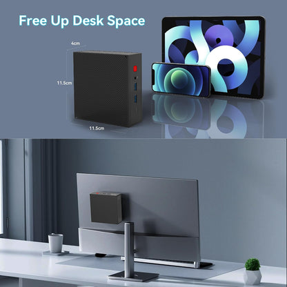 N2 Mini-pc, Intel Alder Lake-N100, 16 GB DDR4 RAM 500 GB SSD, mini-computer met Win 11 pro, desktop-pc, mini-ondersteuning WIFI6, BT5.2, 2 HD, 4 USB 3.2, 4K Dual Display