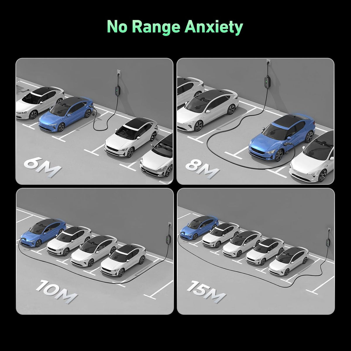 EVJUICION Type 2 Schuko Oplaadkabel voor Elektrische Auto - 16A, 10m, 3,68 kW, 1-Fase EV Chargeur, IEC 62196-2 BEV PHEV
