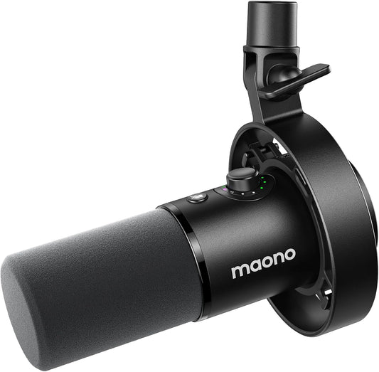 MAONO PD300X Podcast Microfoon- XLR/USB Mic met ruisonderdrukking, 192kHz/24Bit Hi-Fi Audio, Mute-knop, Link Software. Voor podcasting, streaming, studio-opname