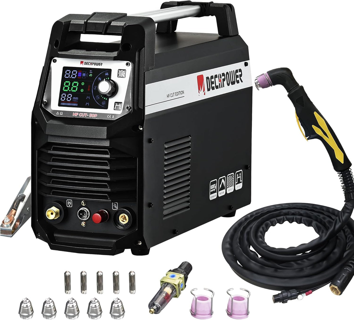DECAPOWER HF CUT-50P 50Amps 220V Pilot Arg Plasma Snijmachine Met Driver Slagboog Snijden (Standaard Accessoires)