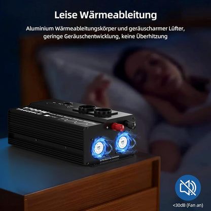 1700W 24V Pure Sine Wave inverter 24v 220v, 4 EU sockets, Type C 30W, Fast charging USB 25W, 3 USB ports, LED display
