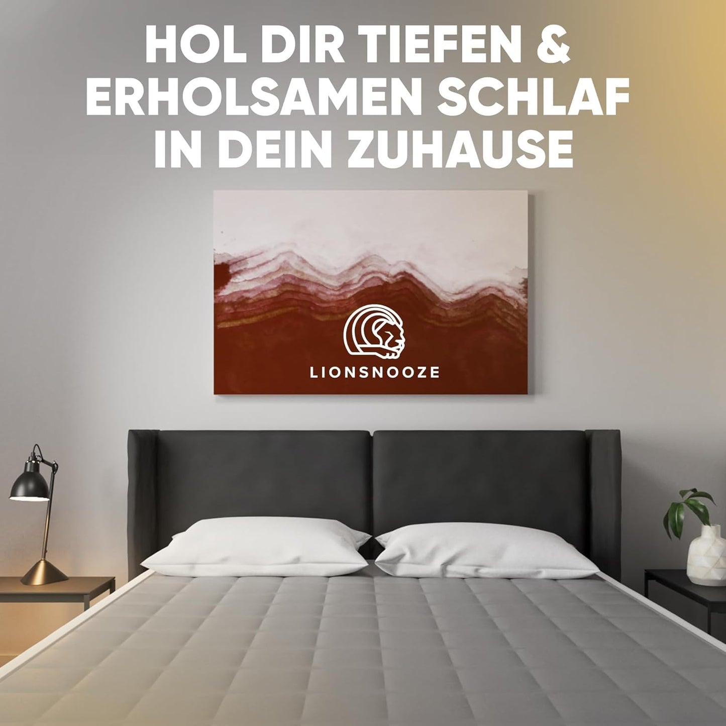 Lionsnooze Verzwaringsdeken, therapiedeken (9 kg), 155 x 220 cm, zware deken voor een goede nachtrust, 2-in-1 knuffeldeken van bamboevezel, hypoallergeen, met glaskralen