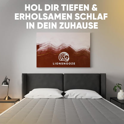 Lionsnooze Verzwaringsdeken, therapiedeken (9 kg), 155 x 220 cm, zware deken voor een goede nachtrust, 2-in-1 knuffeldeken van bamboevezel, hypoallergeen, met glaskralen