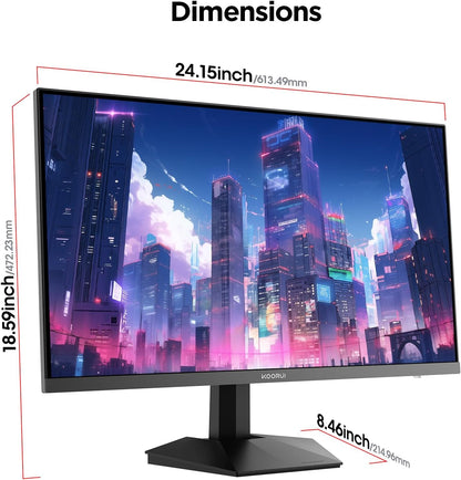 KOORUI 27-Zoll-Gaming Monitor, QHD 2560 x 1440p, 200 Hz, 1 ms schnelles IPS Display, HDR400, FreeSync Premium, Schwarz - QUORE