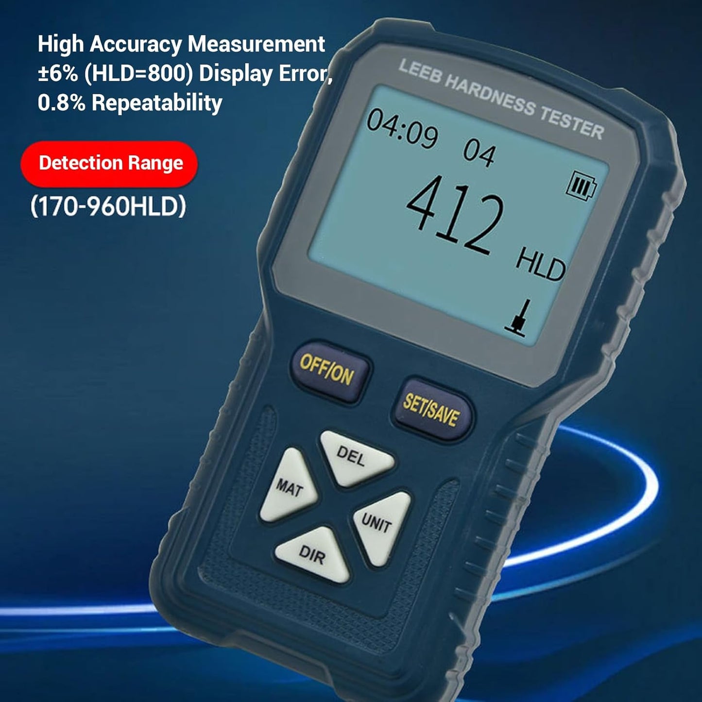 Metalen Hardheidsmeter EU-Stekker – Digitale Hardheidsmeter – Metaalhardheidstester – Hardheidstester – Hardheidstestapparatuur – ±6% Nauwkeurigheid – 128x64 LCD-Display Met Achtergrondverlichting