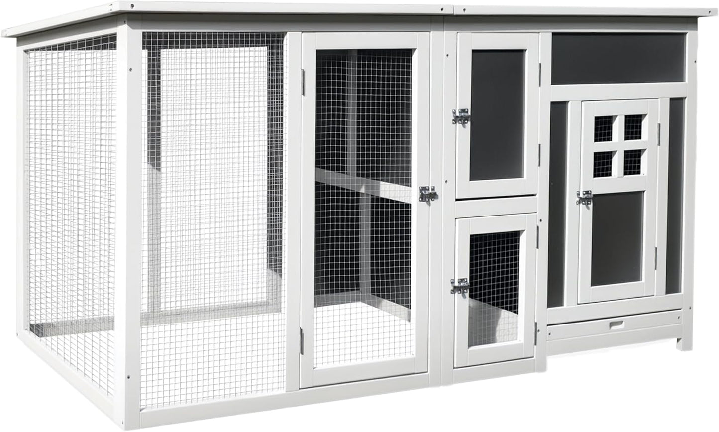Kippenhok – Kippenhuis – Chicken Coop – Pluimveehok – Eierenhok – Geschikt Voor 2-4 Kippen – Gemaakt Van Stevig Dennenhout – Waterdicht Isolerend Dak - QUORE