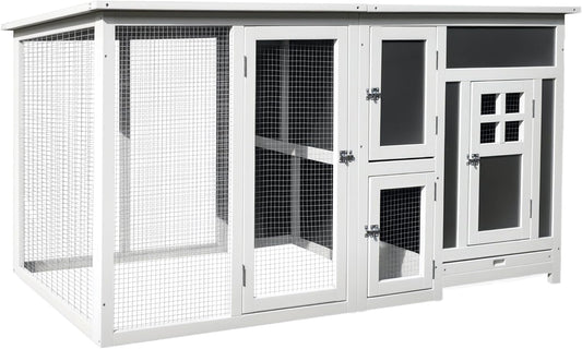 Kippenhok – Kippenhuis – Chicken Coop – Pluimveehok – Eierenhok – Geschikt Voor 2-4 Kippen – Gemaakt Van Stevig Dennenhout – Waterdicht Isolerend Dak - QUORE