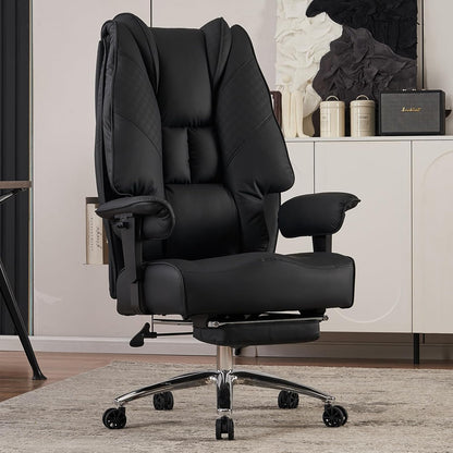 Bureaustoel – Kantoorstoel – Directiestoel – Werkstoel – Gamingstoel – XXL Zitting 57,5 cm – Ergonomische Hoge Rugleuning met Lendesteun