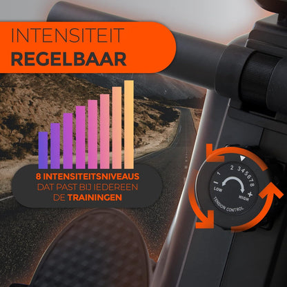 Rowing Machine for Home | Fitness | Easy Movement Wheels | LCD Display | 8 Resistance Levels | Magnetic Brake | Folding - QUORE