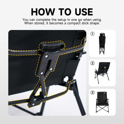 Opvouwbare campingstoel, draagbare outdoor gazonstoelen voor volwassenen, zwaar belastbaar, voor strand, vissen, picknick, concertsporten, inklapbare campingstoelen