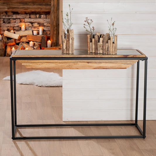 Sideboard, rechthoekig, metaal, bruin, zwart, PU 1, L. 35 cm, W. 120 cm, H. 77 cm
