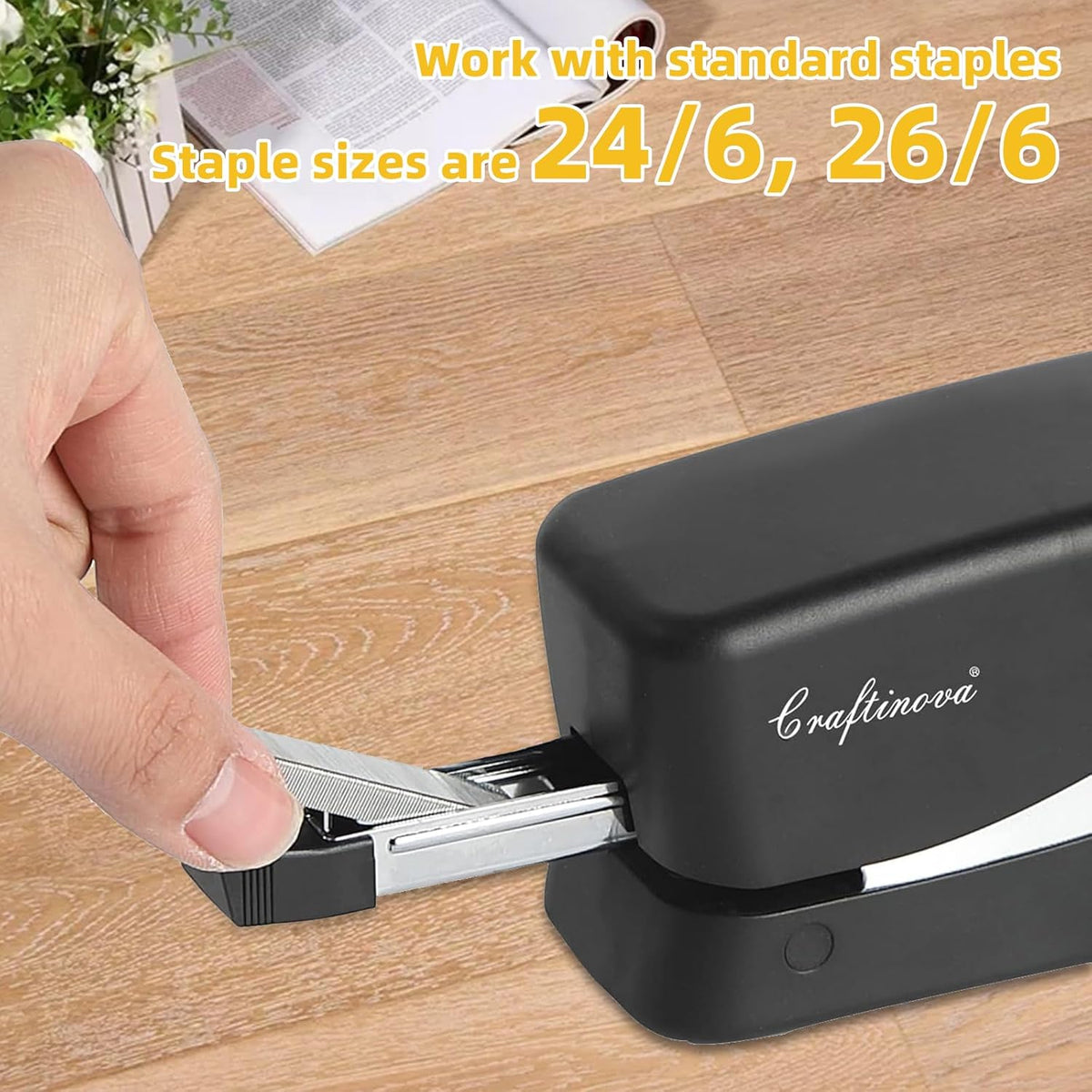 Electric Stapler, 25 Sheet, Include 2000 Staples and 1 Remover, Jam Free, Professional and Home Office Stapler,Battery not Included,AC or Battery Powered. - QUORE
