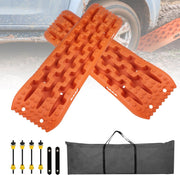 Zandplaten - Bandenladder - Autoaanhanger - Set van 2 - Tractiemat - Gripmat - Offroad-Accessoires - Recovery Board - Tractiehulp - Oprijwiggen - voor Zand - Modder - Sneeuw - 103 x 27 x 5,5 cm - Oranje