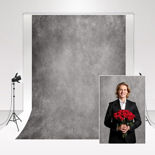 Kate Foto Studio Grijs Opvouwbare Bruiloft & Baby Achtergrond - 3x3m/10x10ft Grijs Cement Muur Foto Achtergrond