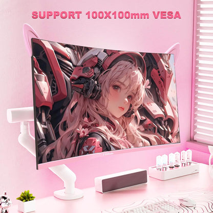 FY27FHP Roze 27 inch gebogen gamingmonitor 165Hz - VA-scherm 144Hz 1800R 1ms 1920x1080P, ingebouwde luidsprekers, AMD Free-Sync, HDMI, DP, USB, AUX, instelbare kanteling